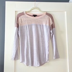 J. Crew Striped Colorblock Linen Top Size Medium